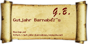 Gutjahr Barnabás névjegykártya